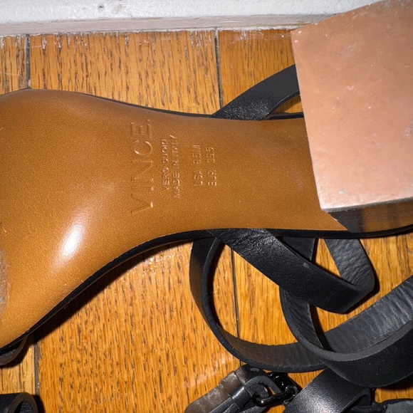 Vince Chunky Heel with Black Leather Straps - Size 6.5 - Picture 6 of 6